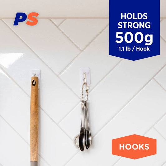 Permastik Small Kitchen Hooks - 9 Pack - Plastic - Easy To Apply – view 2