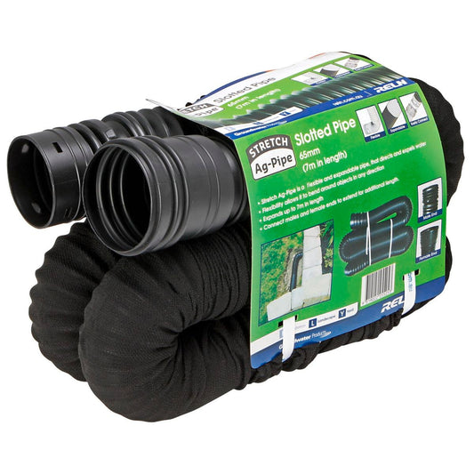Reln Stretch Ag Pipe - 65mm x 7m - Polyester - Groundwater Drainage - Auzzistore