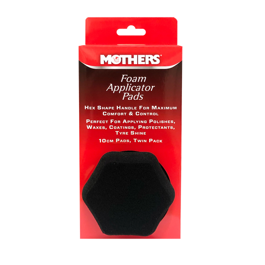 Mothers Foam Polish Applicators Pack of 2 - 100mm x 20mm - Black - Even Application