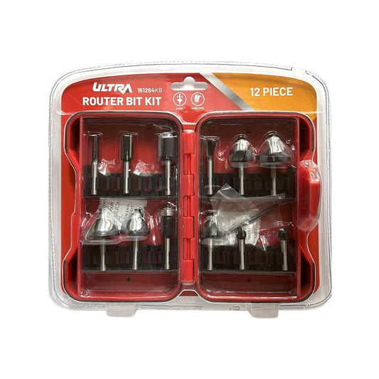 Ultra Router Bit Set - 12 Piece - 6.4mm Tungsten Carbide - Durable - Auzzistore