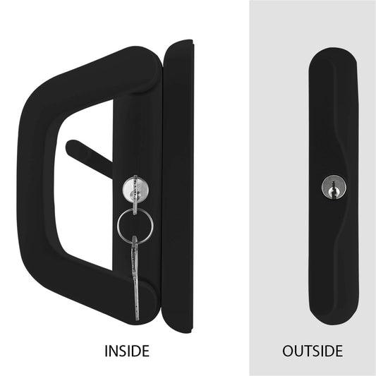 Ikonic Double Cylinder Keyed Sliding Door Lock - Black - Metal - Secure