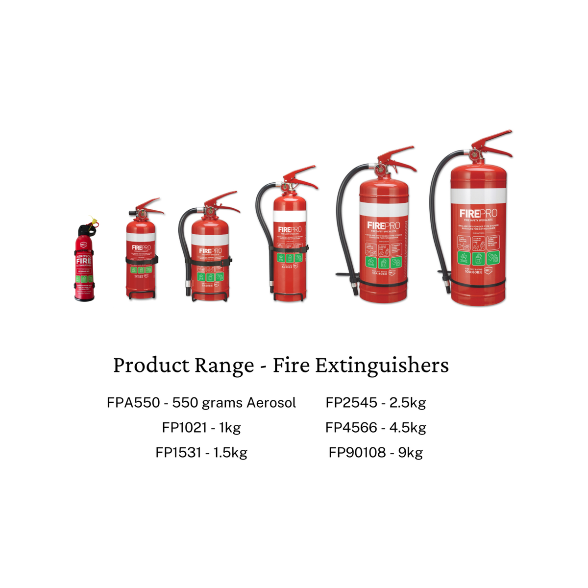 Firepro Aerosol Fire Extinguisher - 550g - Lightweight - Wall Mountable