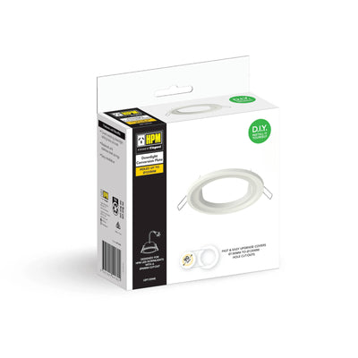 HPM Downlight Extension Plate 130mm Metal White Easy Install