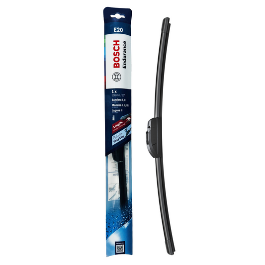 Bosch 20 e20 Flat Endurance Wiper Blade - 500mm - Hook Type - Long-Life Rubber