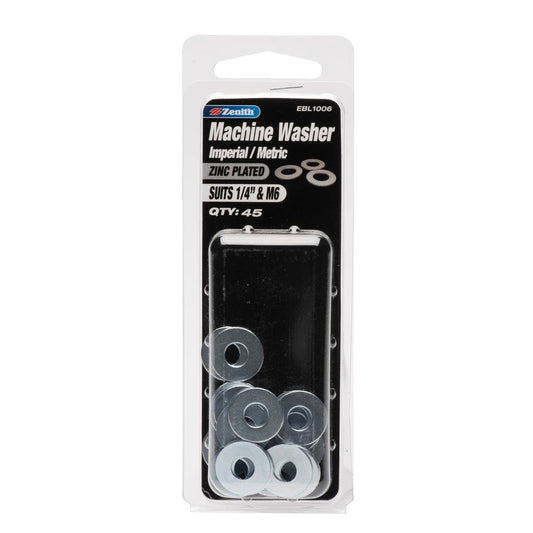 Zenith 1/4" M6 Zinc Plated Machine Washer - 46 Pack - Auzzistore