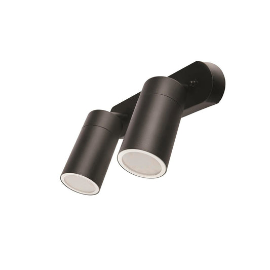 Brilliant Lighting Coolum Twin Wall Light - Black - 240V - Stainless Steel - Weather Resistant
