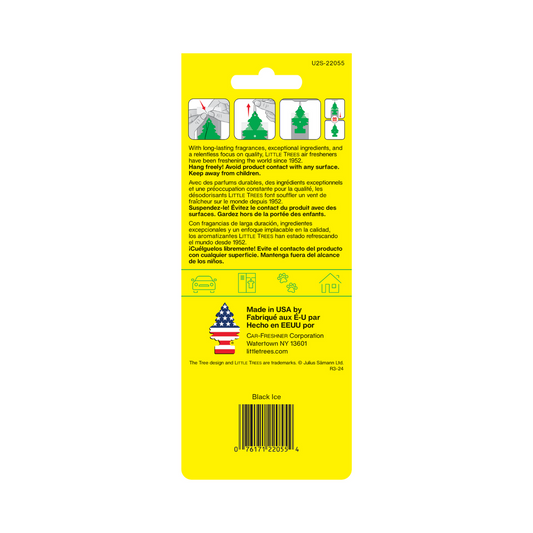 Little Trees Black Ice Hanging Tree Air Freshener 2 Pack - 78mm x 190mm - Long-Lasting Fragrance – view 2
