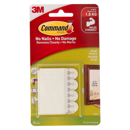 Command Small Picture Hanging Strips - 4 Pack - White - Damage-Free