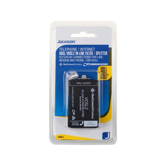 Jackson ADSL Filter - 43mm x 70mm - Plastic - Voice Band Interference