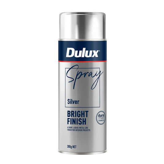 Dulux 300g Spray Paint - Silver Bright Finish - Quick-Drying - Indoor/Outdoor - Auzzistore