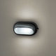 Arlec Large Black Oval Louvered Bunker Light - 280mm Metal Weather Resistant