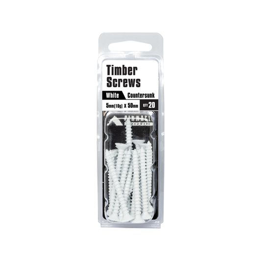 Pinnacle White Countersunk Timber Screw 5 x 50mm 20 Pack Durable – view 2 - Auzzistore