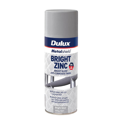 Dulux Metalshield 300g Bright Zinc Anti Corrosive Finish Silver