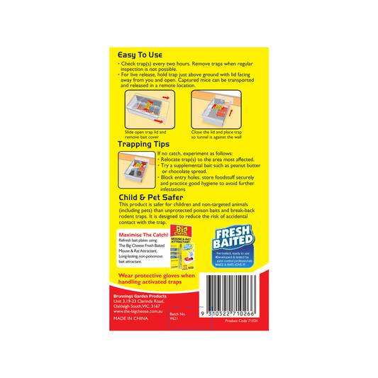 The Big Cheese Live Multi Catch Mouse Trap - Catches 4+ Mice - 10.7mm x 23.5mm x 4.7mm – view 2 - Auzzistore