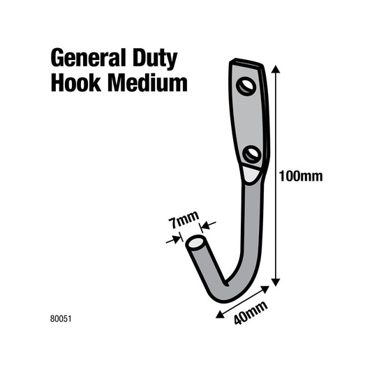 Everhang J Bolt Hook - 105mm - Steel - Garage Storage – view 2