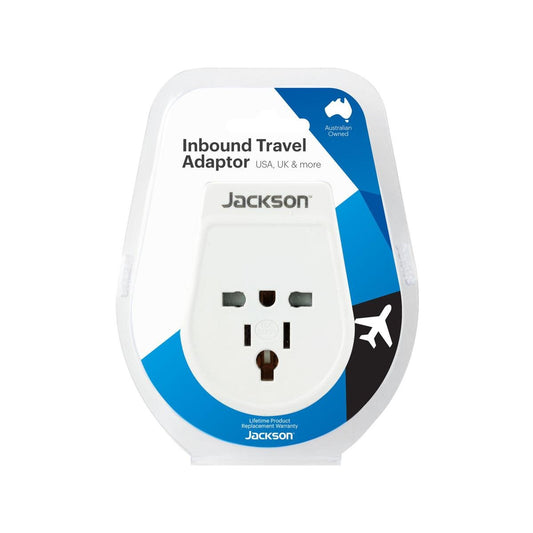Jackson Inbound Travel Adaptor - Converts USA UK Devices - Compact Design - PTA878M