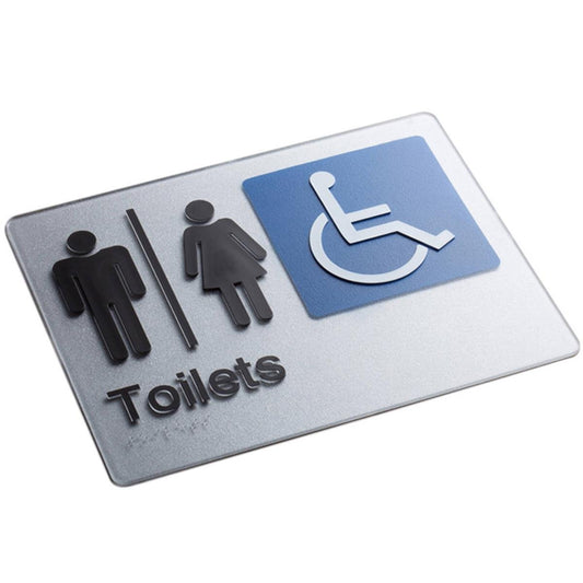Sandleford Braille Toilet Sign 180x235mm Acrylic Compliant Durable - Auzzistore