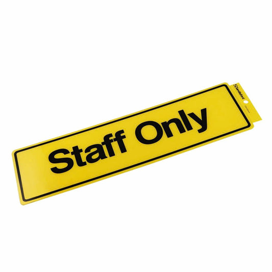 Sandleford Staff Only Self Adhesive Sign - Yellow/Black - 330mm x 95mm - Auzzistore