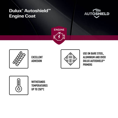 Dulux Autoshield Spray Paint 340g Red Engine Coat - 0.34L - Excellent Adhesion
