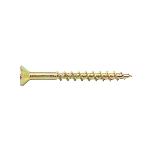 Zenith 10g x 50mm Countersunk Rib Head Chipboard Screws - 50 Pack - Gold Finish - Durable Fastening - Auzzistore