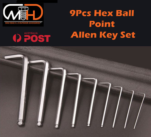 9pcs LONG Arm Allen Keys Set Metric Ball End Driver Hex Allan Allen Kit - Auzzistore