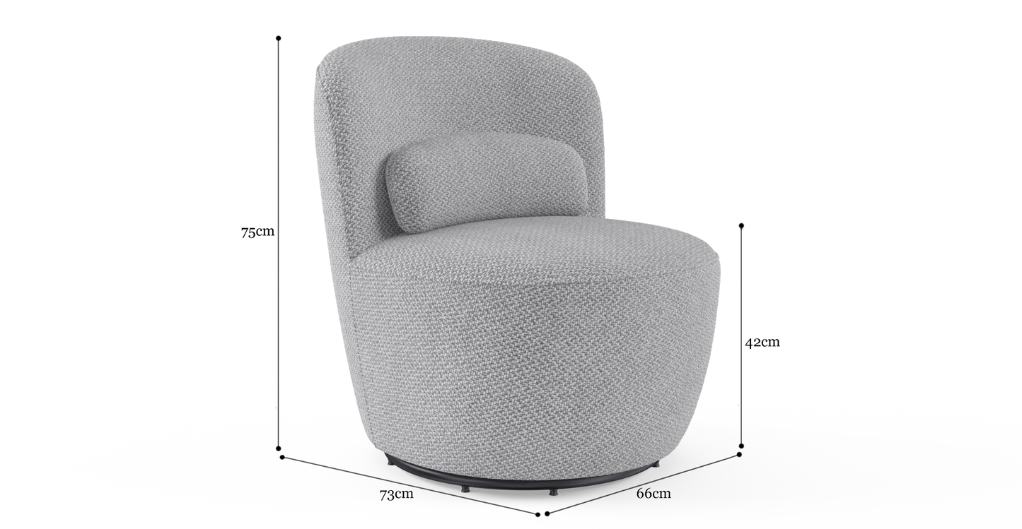 Brosa Ada Swivel Accent Chair (Gainsboro Grey)