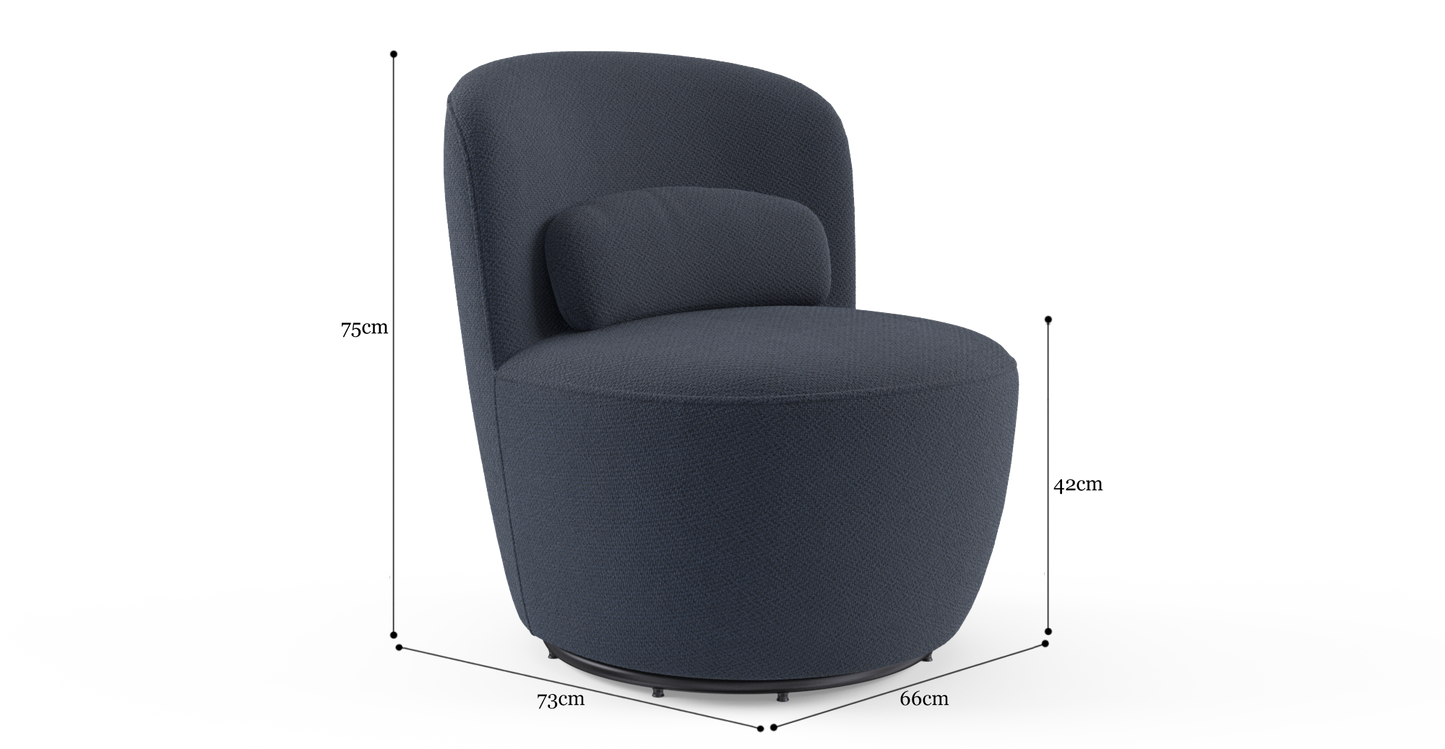 Brosa Ada Swivel Accent Chair (Polynesian Blue)