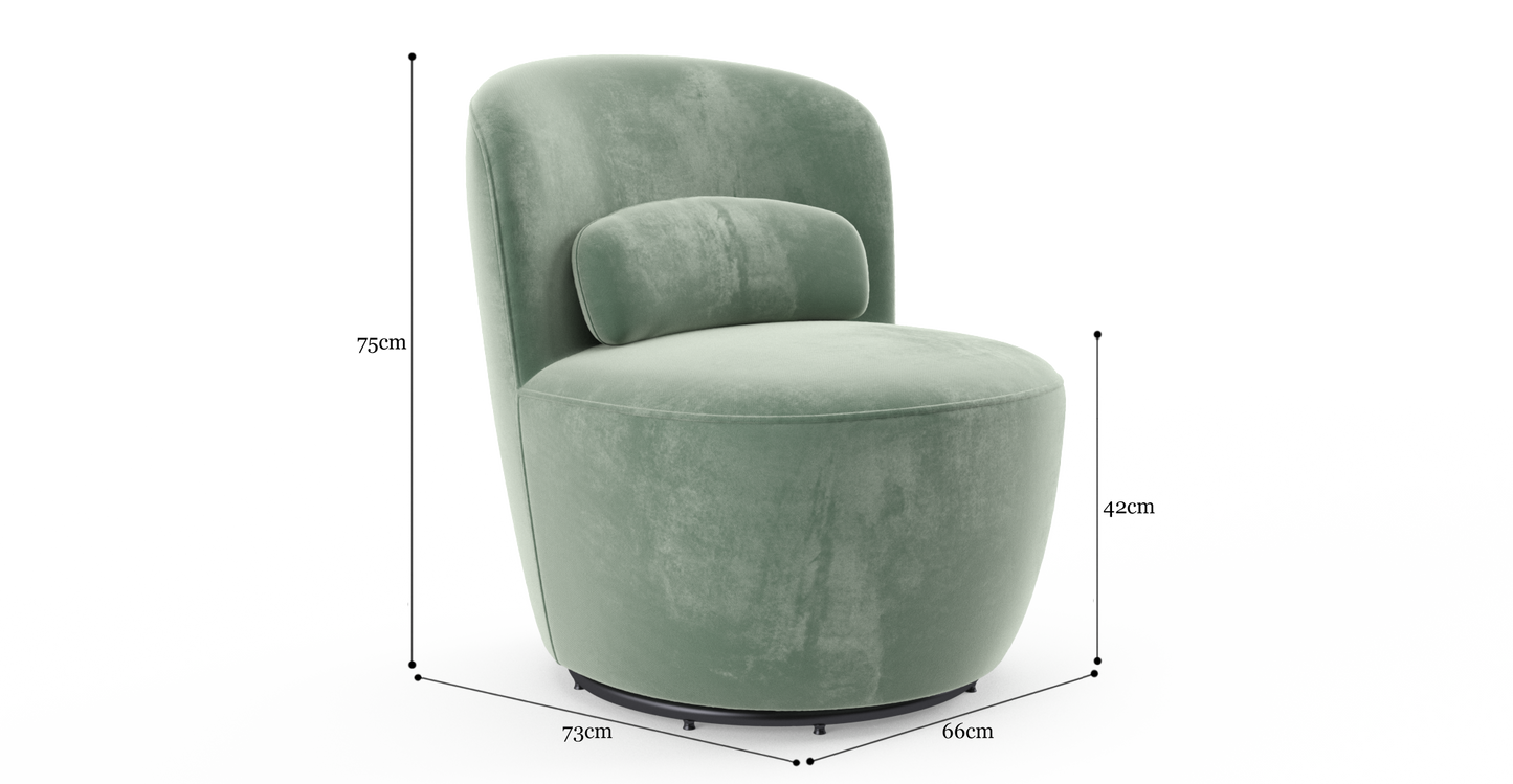 Brosa Ada Swivel Accent Chair (Russian Sage)