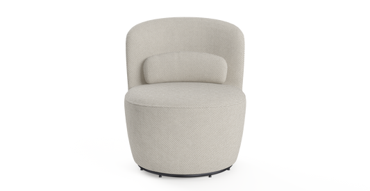 Brosa Ada Swivel Accent Chair (Seashell White) - Auzzistore