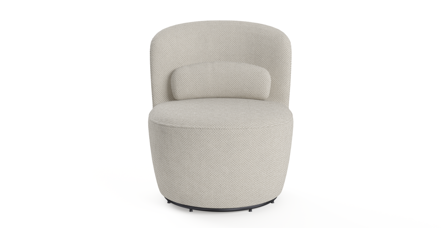 Brosa Ada Swivel Accent Chair (Seashell White)