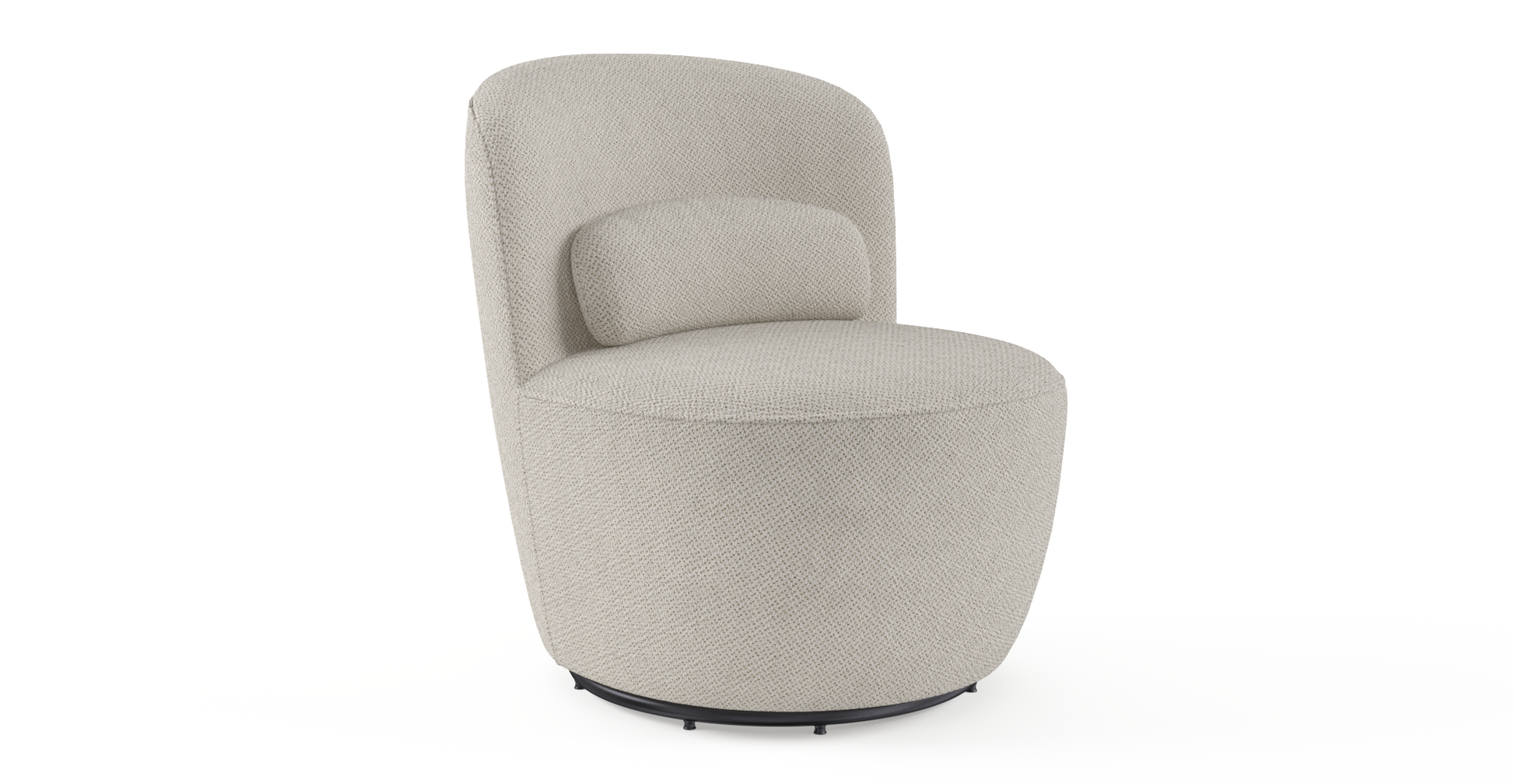 Brosa Ada Swivel Accent Chair (Seashell White)