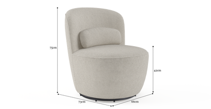 Brosa Ada Swivel Accent Chair (Seashell White)