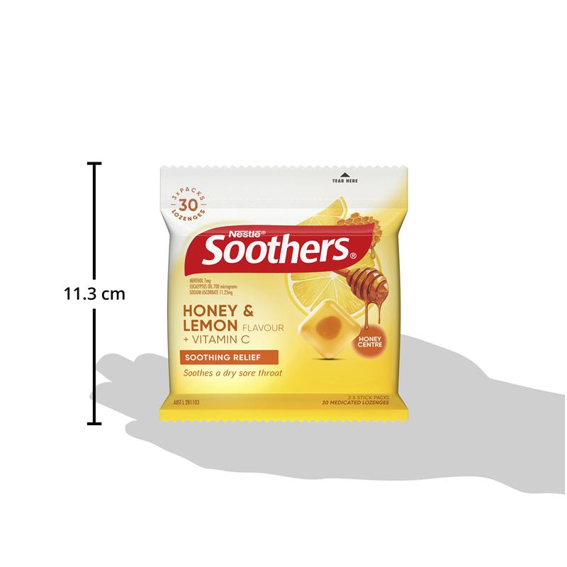 Soothers Honey & Lemon 3x10 Lozenge Multipack - Soothing Throat Relief-Auzzi Store