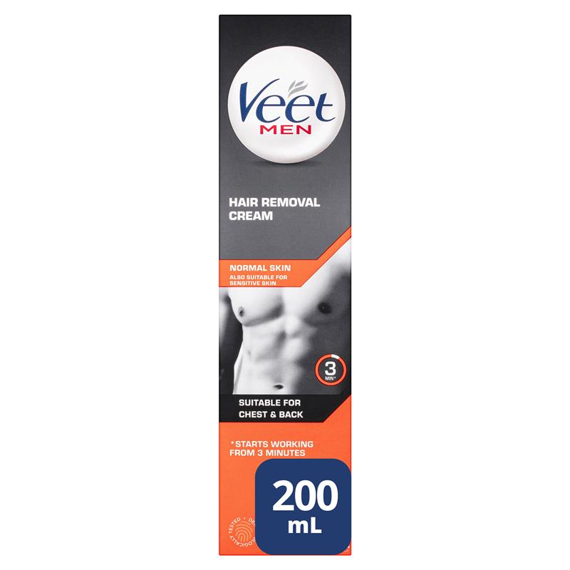Veet For Men Hair Removal Cream for Normal Skin 200ml - Effortless Hair Removal