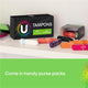 U by Kotex Mini Slim Tampons - 16 Tempons, 8g Absorbency, Individually Wrapped – view 9