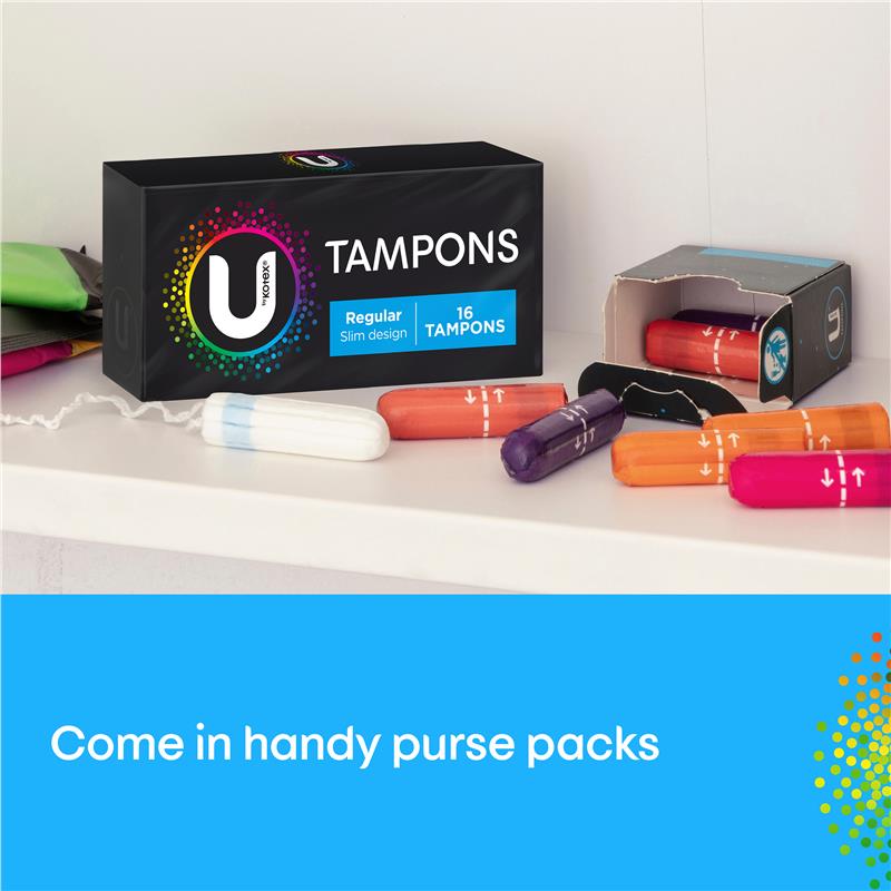U by Kotex Regular Slim Tampons 32 Pack – Medium Flow Protection