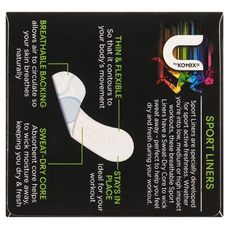 U by Kotex Sport Liners, 30-Liners, Sweat-Dry Core & Breathable