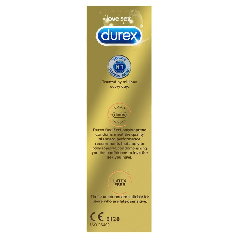 Durex RealFeel Polyisoprene Condoms - 6 Pack, Non-Latex, Natural Feel