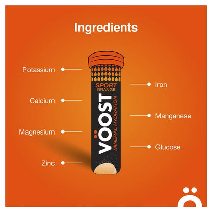 Voost Sport Orange Effervescent 10 Tablets - Hydration Support Supplement