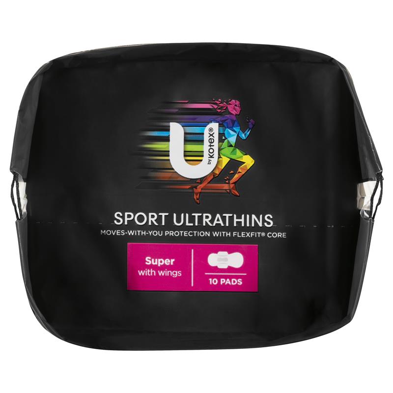 U by Kotex Sport Ultrathin Super Absorbent Pads, 10 Pads
