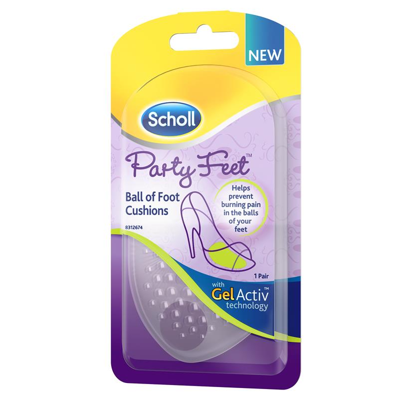 Scholl Party Feet Gel Cushions – Ultra Slim, Invisible Pain Relief, 1 Pair