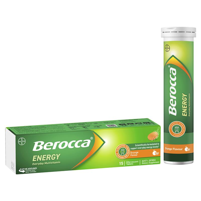 Berocca Energy Orange – 15 Effervescent Multivitamin Tablets