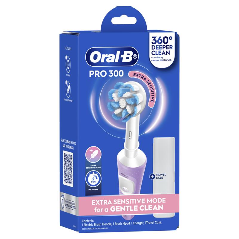 Oral-B Pro 300 Electric Toothbrush - Everyday Clean Lilac-Auzzi Store