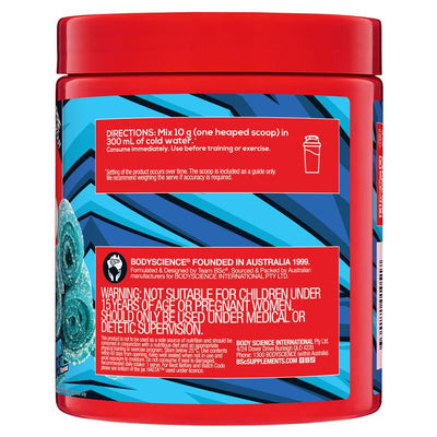 BSc Pump Non Stim Pre-Workout Blue Sour Straps 300g - Caffeine-Free Muscle Pump Formula