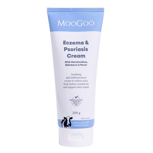 MooGoo Eczema & Psoriasis Cream with Marshmallow & Elderberry 200g - Soothing Relief for Skin Conditions - Auzzistore