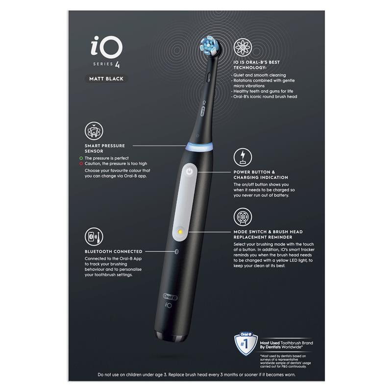 Oral-B iO 4 Series Electric Toothbrush - Black (1 Count)
