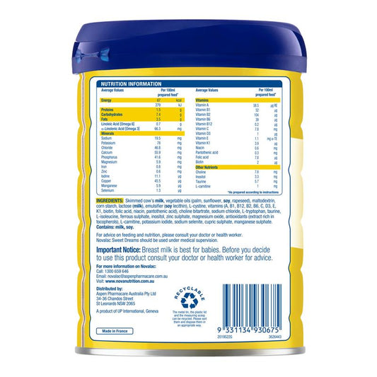 Novalac SD Sweet Dreams Infant Formula - 800g-Auzzi Store