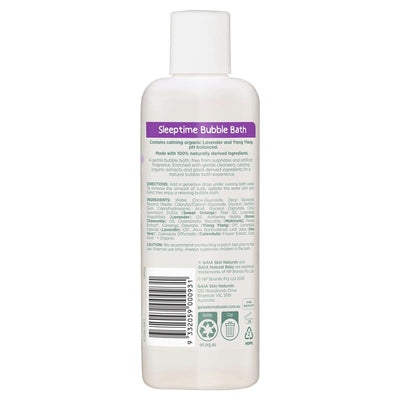 Gaia Natural Baby Bubble Bath Sleeptime 250ml - Organic Lavender & Ylang Ylang