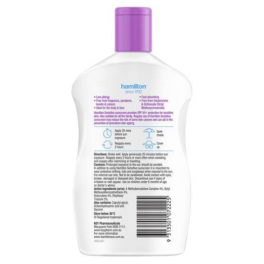 Hamilton Sun SPF 50+ Sensitive Lotion - 265ml - Auzzi Store
