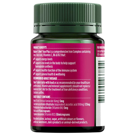 Nature's Own Iron Plus - 50 Tablets for Healthy Iron Levels-Auzzi Store